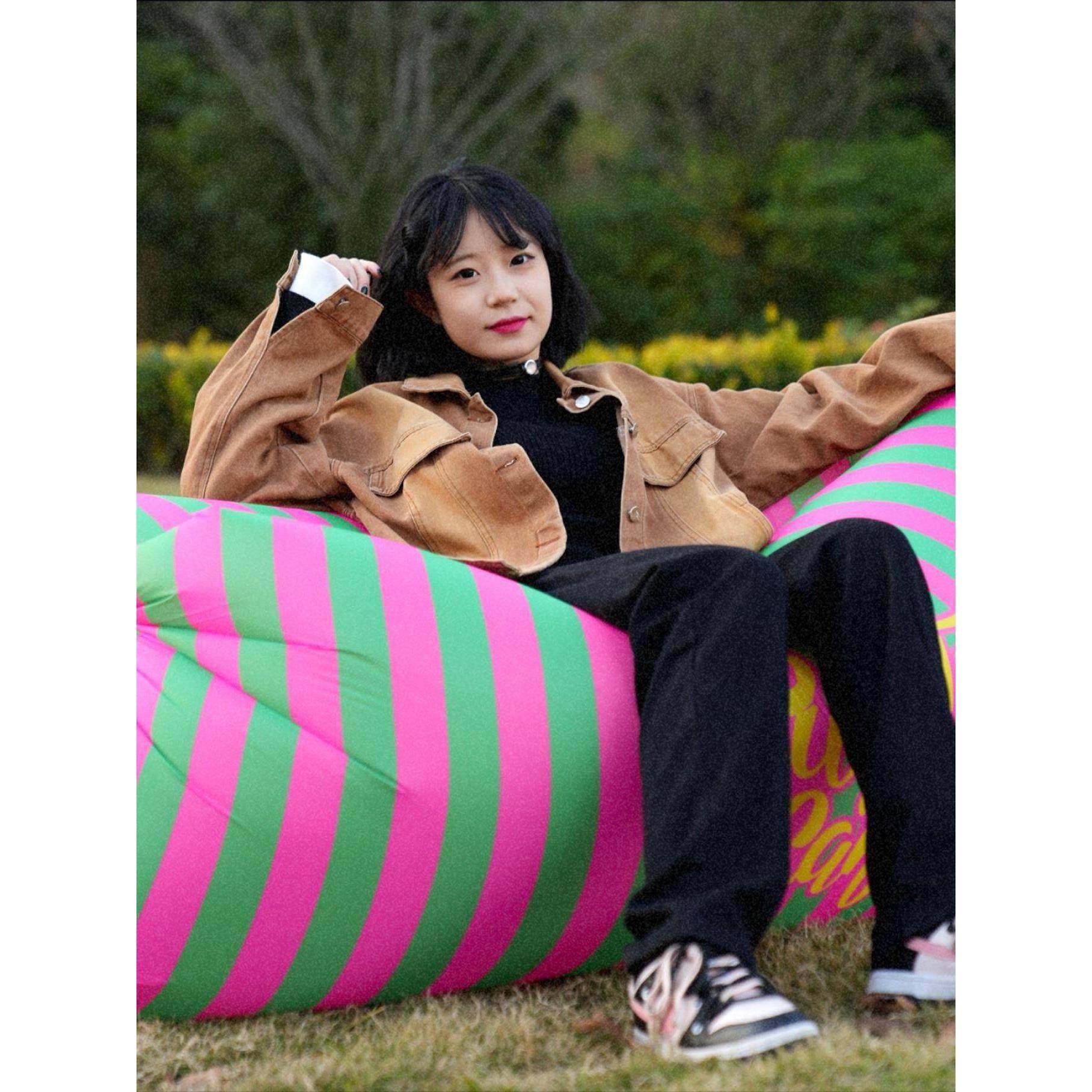 露懒气人充气沙发可以躺下JMQ睡觉野音乐节餐沙滩单人户外可移动