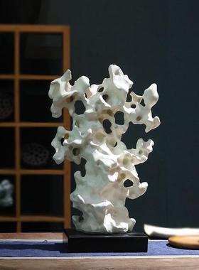 中式轻树脂太新湖石禅摆件摆件客厅奢意博古架会所玄关创意家居装