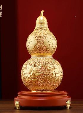 大铜匠铜花丝葫芦摆宅件招财客厅玄关新中式明开业乔迁镇新HSHL-0