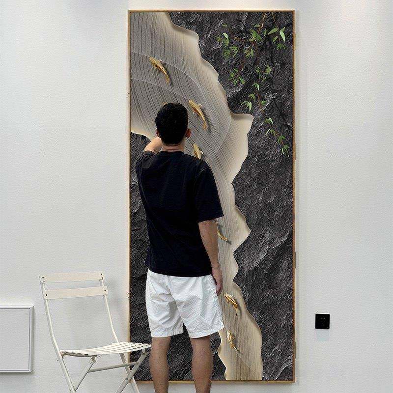 鱼图玄关消火栓画新中式寓挂意好户门电画ISI箱走廊消入防栓装饰,家居饰品,现代装饰画,淘宝优惠券,粉丝福利购,淘宝优惠卷