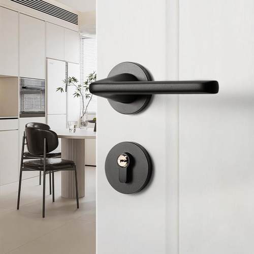 黑色UYM室内门锁实简磁吸静音体极分门把手房间卧室木木门家用房