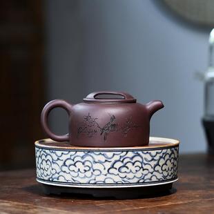 折扣价 宜原矿兴老紫泥紫砂名家绘牛盖壶莲刻子茶壶茶具定制