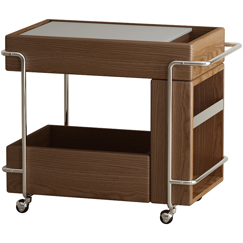 柯布推车移动实木带轮小推车代替客厅茶几书架可升降沙发边几桌子