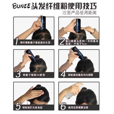 BUNEE头发纤维粉增发补发粉喷雾神器密发际线少稀疏秃顶填充遮盖