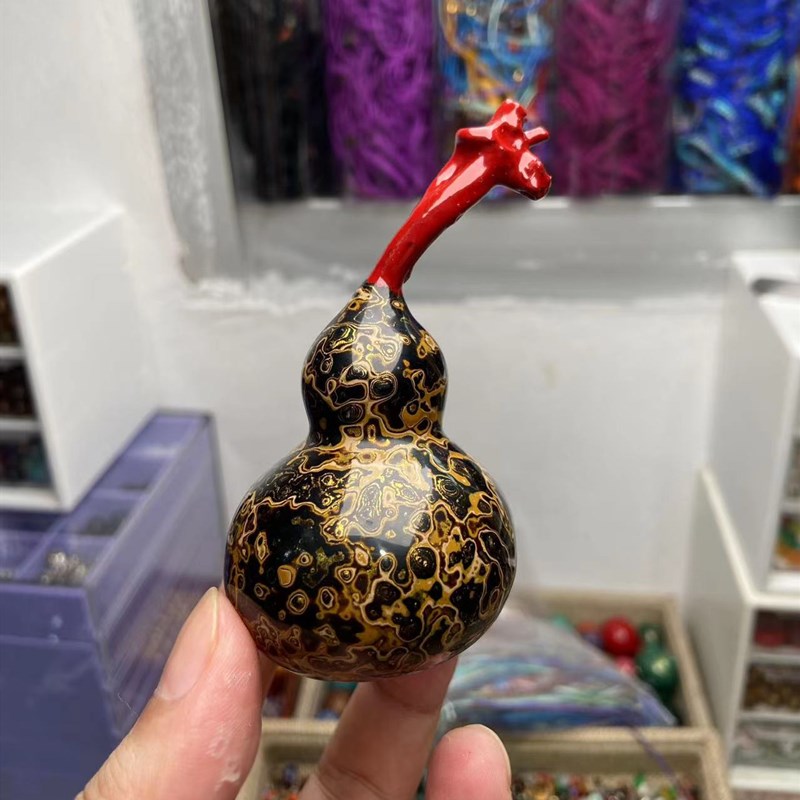 福州漆器葫芦大漆黑金黄红蓝紫色手捻小葫芦把玩件吊坠挂饰车挂
