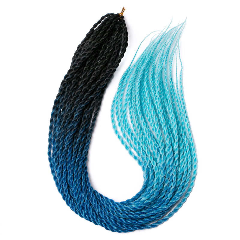 假发脏辫马尾2股扭驳扭博辫两股辫多彩渐变嘻哈小辫子 女长款30根