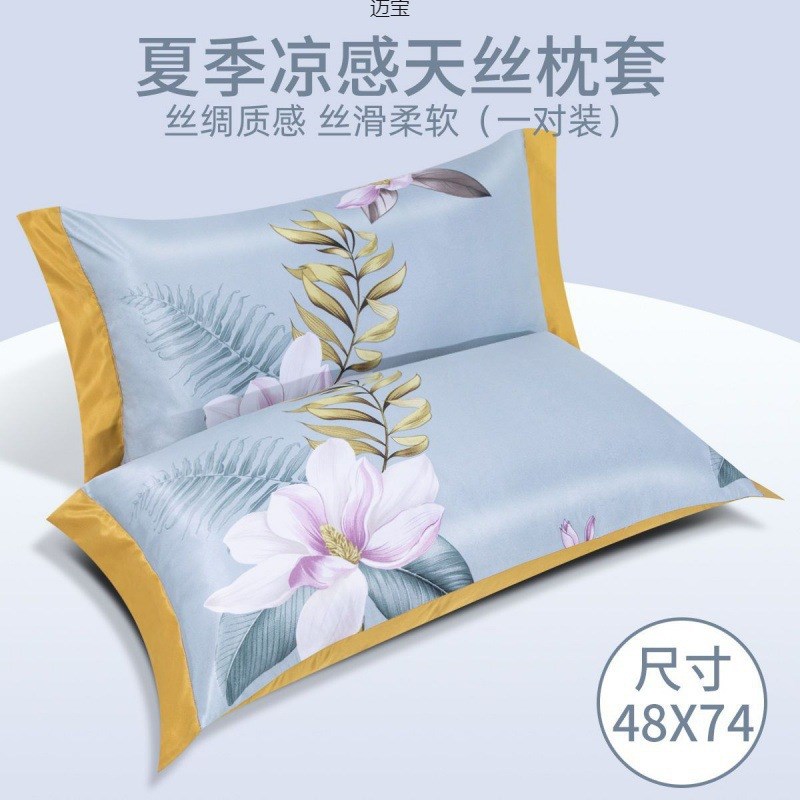 库存天丝枕头套48x74cm单人C一对家用学生宿舍枕套40X60