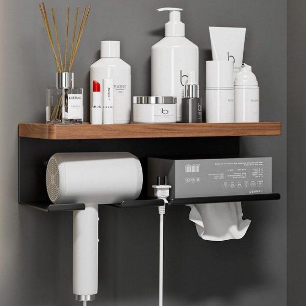 吹风机置物架免打孔卫生间壁挂式电吹风支架浴室风筒收纳架子实木,家庭/个人清洁工具,吹风机置物架,淘宝优惠券,粉丝福利购,淘宝优惠卷