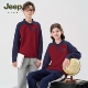 女童红色polo衫 JEEP吉普圣诞节男童学院风长袖 新款 洋气新年上衣