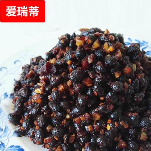 香辣开味豆豉湖北黑酱豆子土产农家自制豆丝下饭黄豆酱袋装150g
