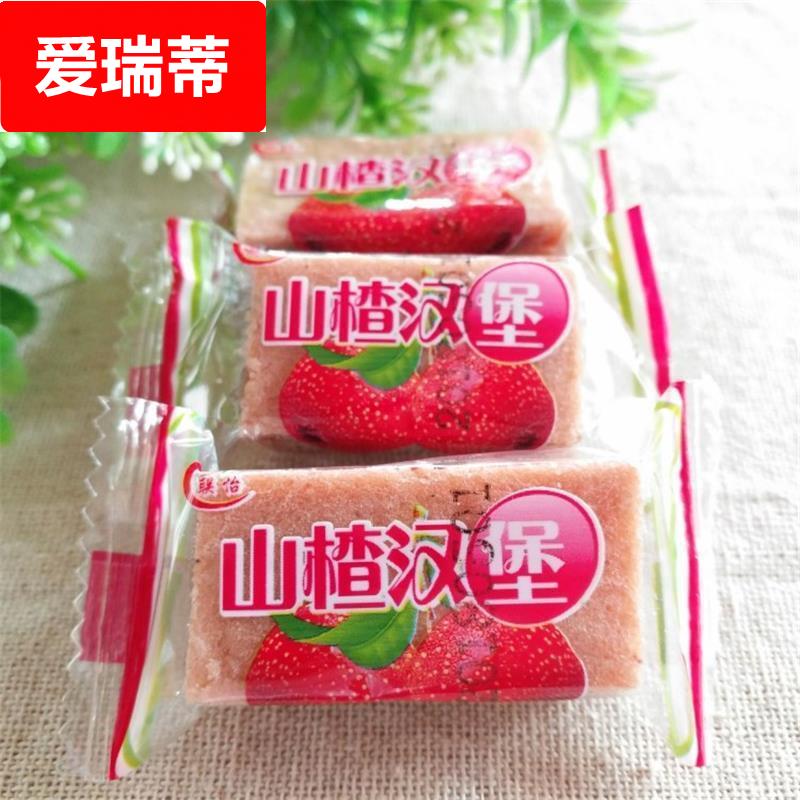 山楂汉堡夹心山楂糕散装小包装新鲜山楂果 山楂片干零食500g