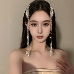 2025新款流苏中式发夹设计轻奢小众民族高级蒙古刘海头饰边夹发饰