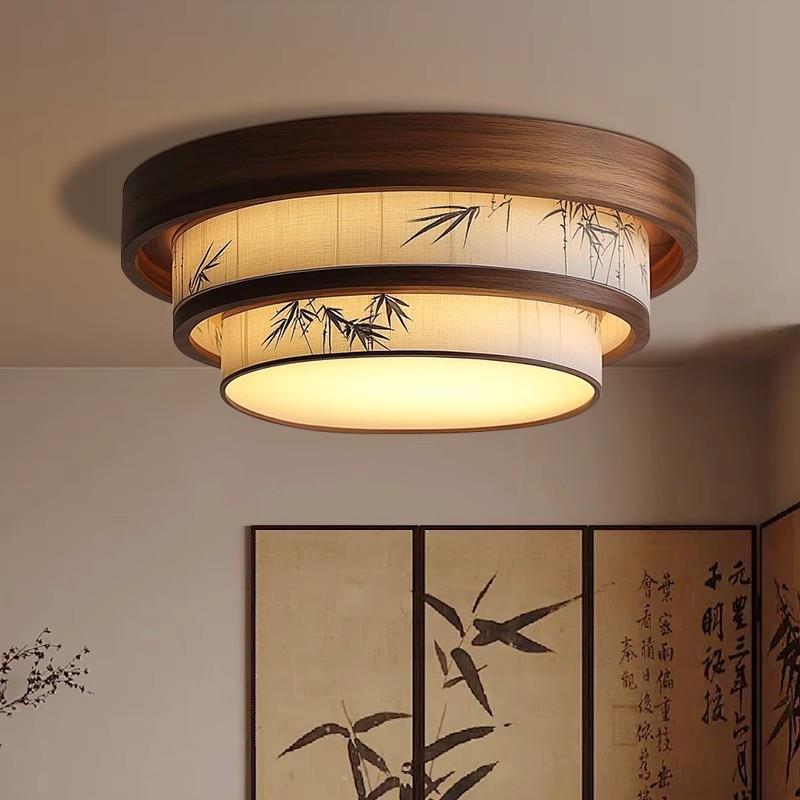 宋代学室客美厅主灯XD-01-2中古圆卧形高级感室茶室大厅禅意布艺