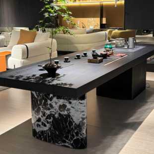 205新款2轻奢QBO简约实木茶桌智能升降茶设计款办室客厅台公高级