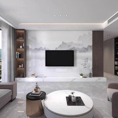 碳晶背板竹炭纤板彷大石纹格栅集成理板客厅沙发电维VAJ视景墙木