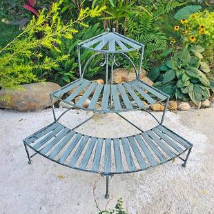 户外铁艺转角阶梯地花架形置物架00004多层三落式扇庭院阳台墙角