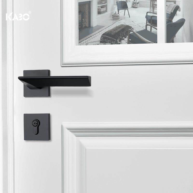 德KABO室门锁国内卧室门锁卫生间黑色体锁家用通用型分实木房门锁