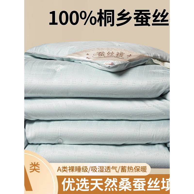桐乡蚕丝100%被桑学蚕ROQ丝被春秋被冬被加厚保暖被芯生宿舍单人