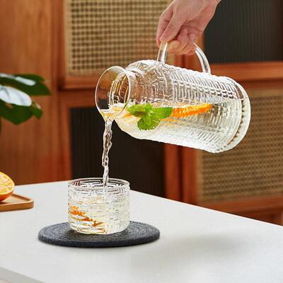 冷水壶玻水璃耐高温水壶家用储瓶泡凉水杯M-2100-2大量容冷壶套装