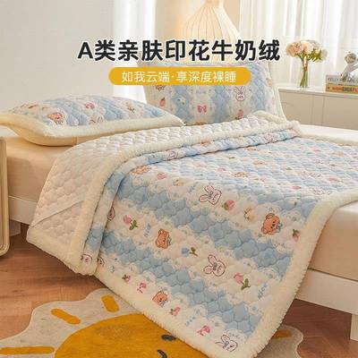 洁雅A牛奶垫绒床类垫软垫JL9ABE冬季保暖羊羔绒家用保护床褥丽宿