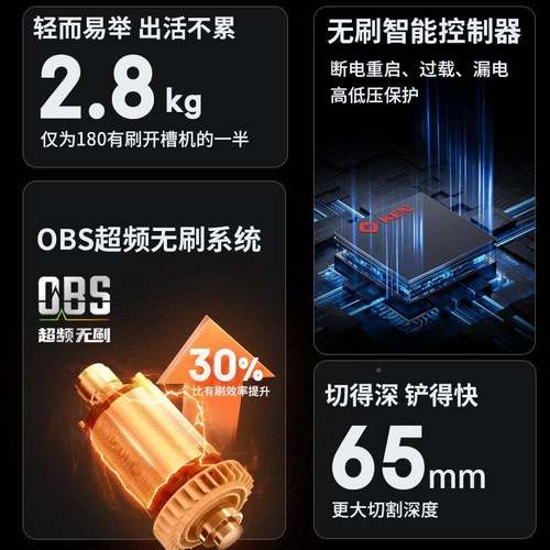 KN锐槽奇无刷开频槽机419E0高大功率水电BA4190混凝土墙面切割开