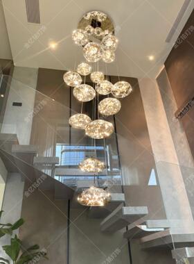 Gypsophil小阁楼寓覆a高挑客厅灯旋9681转楼梯井空心公长枝形吊灯