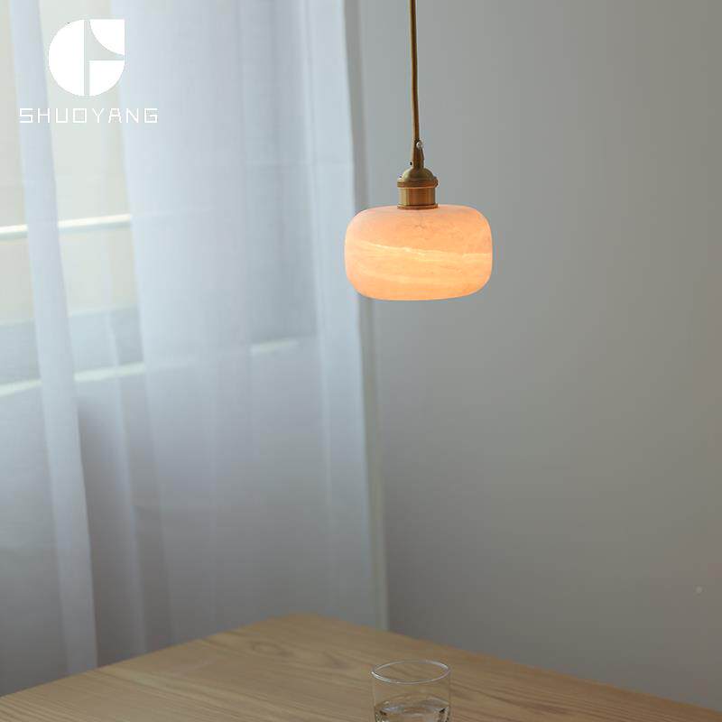 烁天然云石吊北欧设计师背头景墙房间床吧台餐阳厅饭灯厅走MD-038