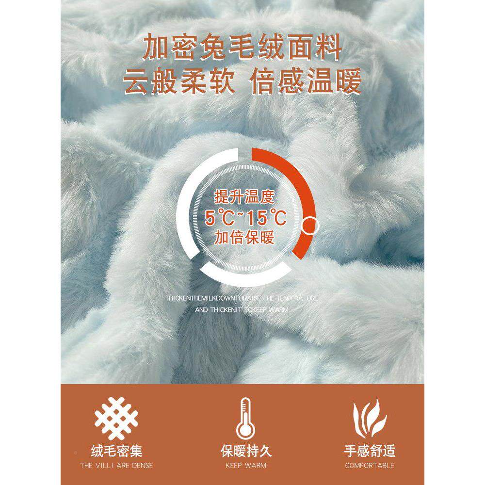 冬季加绒A牛类毛濑兔绒被套单件1.绒5米珊瑚绒chenxidf奶被罩学生