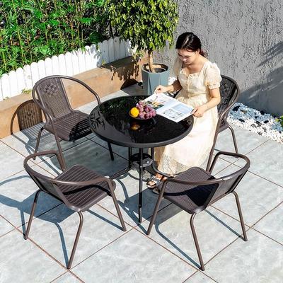 户外椅阳组合室外露天台桌休闲桌椅装别套墅花园庭院铁艺zytj餐桌