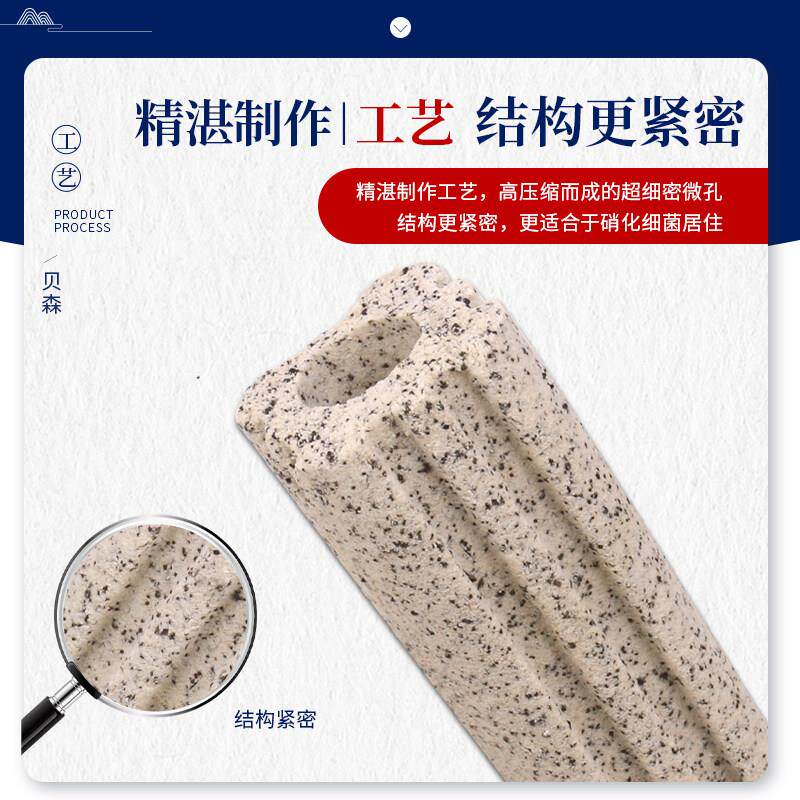 细BS-51190菌屋鱼缸箱过滤材水族过滤器环鱼池底滤陶瓷料生化硝化