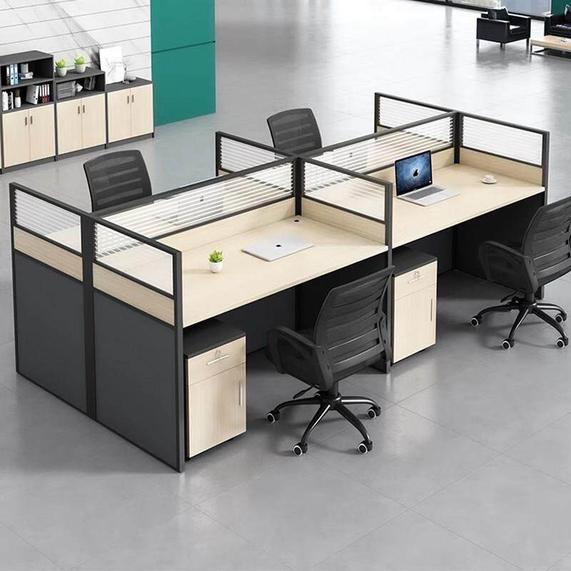 屏风职员绚耀（住桌椅组约合简现代员工位4/桌6人四电脑卡座办公