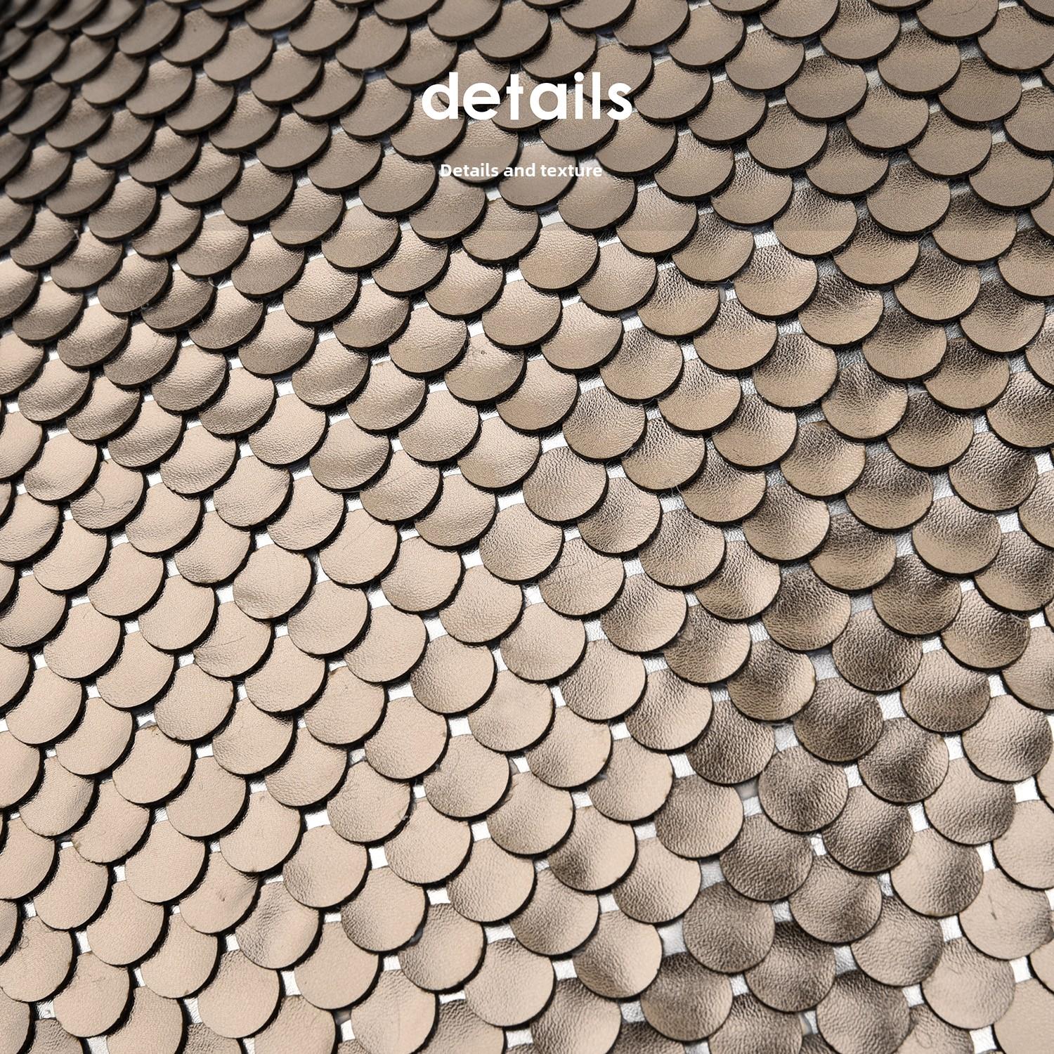 轻豪华格鱼鳞皮革圆点风无CEV计障碍豪华风格香槟金咖啡样设板间