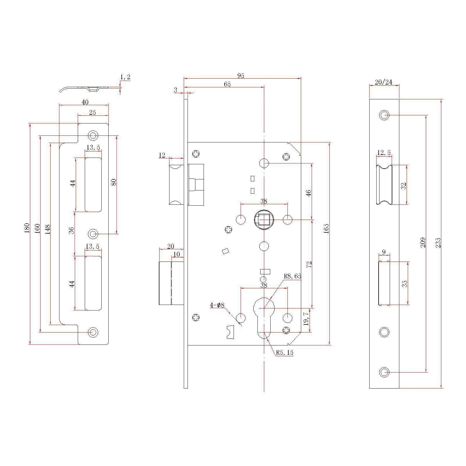 替代霍曼防火门的锁体 维修锁体 FN81250 7255不锈钢锁体