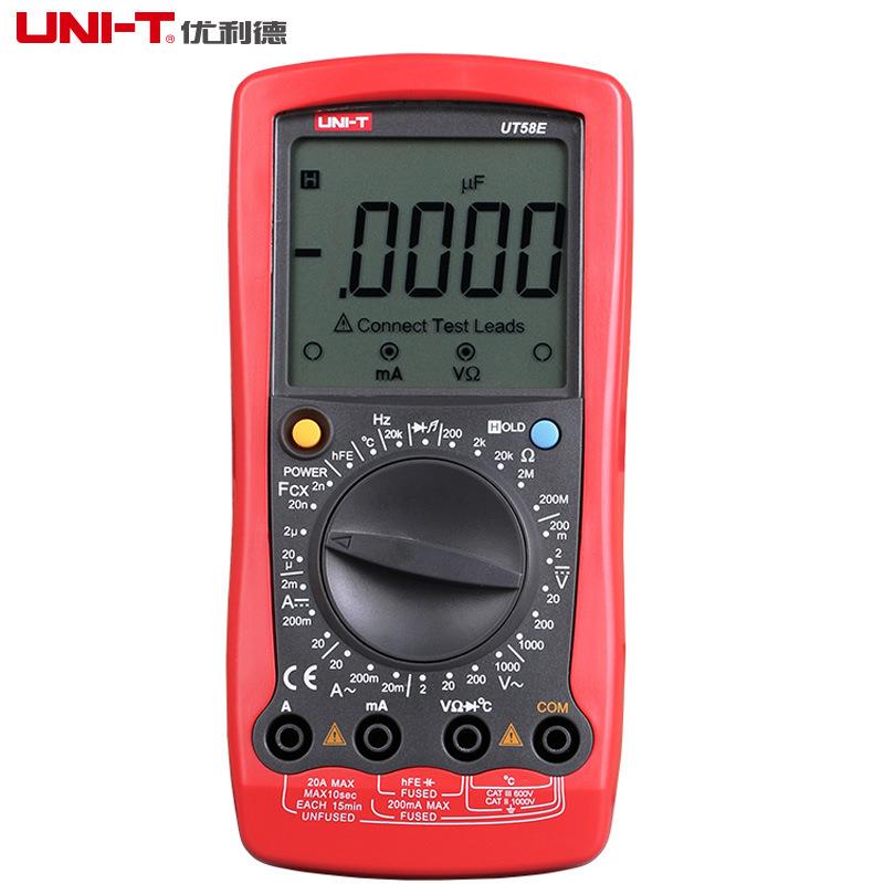 优利德UT58E数字万用表防烧防误测数显万用表电表大屏幕41/2位