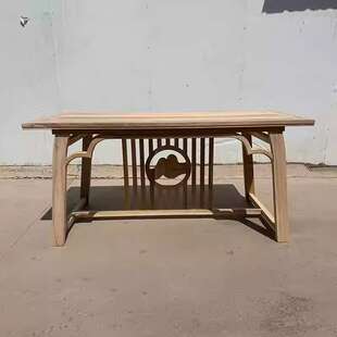 榆木茶桌书画案禅意实木新中式喝水书法桌书桌白坯白茬胚家具茶台