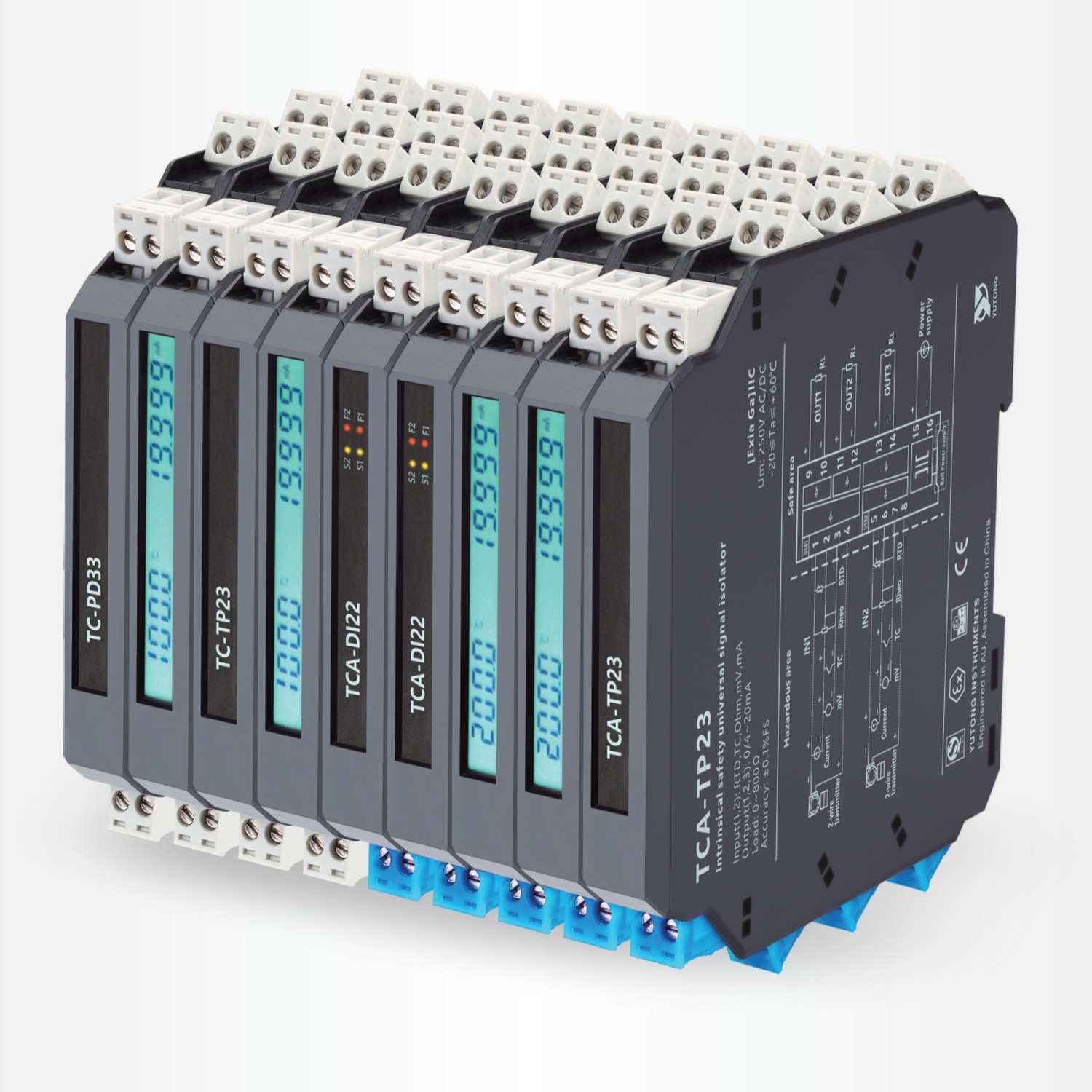 宇通TCA-PI11配电或电流输入安全栅 输入电流信号 4~20mA