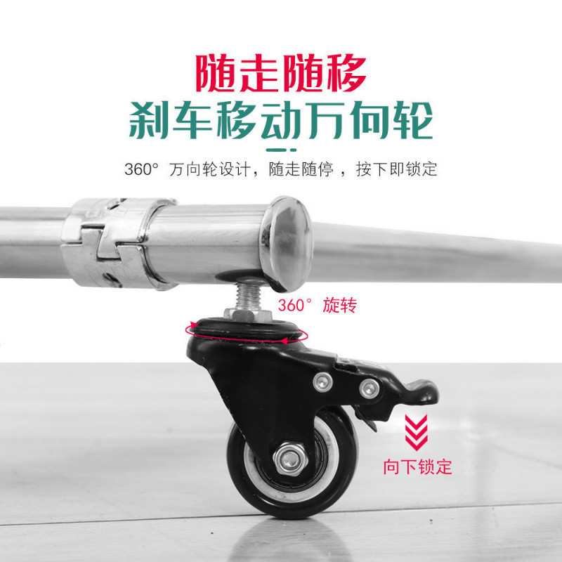 B1A不锈钢移动拖把架落地式放扫把拖布家用清洁工具地拖收纳置物