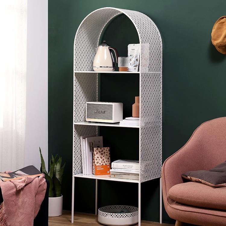 简约丹麦设计铁艺书报架客厅沙发边落地置物架三层展示书架