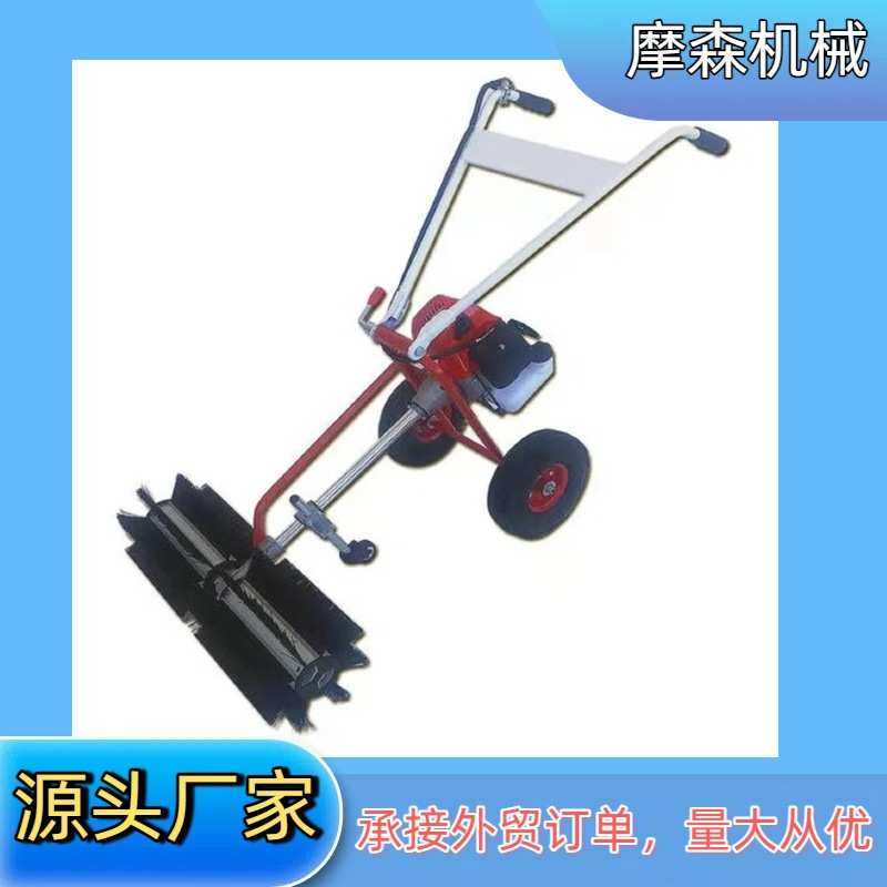 汽油手推带轮子梳理机 滚刷清理草丝机 手推式清扫机 刷草设备