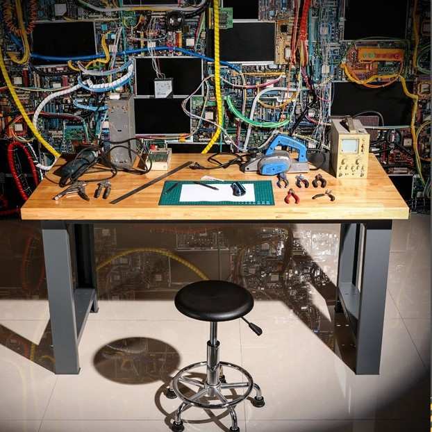 全实木工业级重型实木实验仪器桌 车间钳工装配台 模具维修工作台