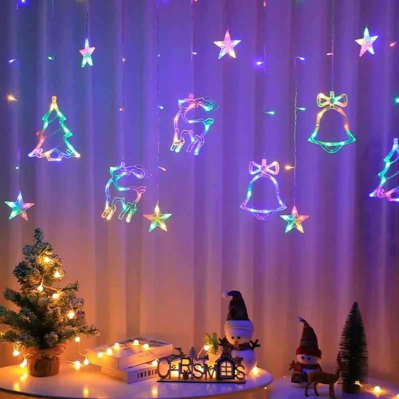 LED Christmas Garland String Lights Fairy Curtain Light For