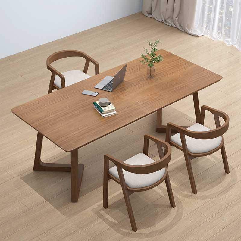 北欧客厅家用大书桌办公桌简约双人学习桌实木长桌子工作台大板桌