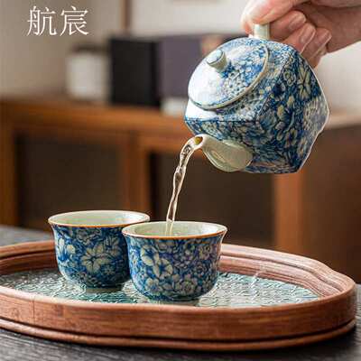 陶瓷双人茶具一壶两杯家用酒店客房民宿简易二人用功夫泡茶具小套