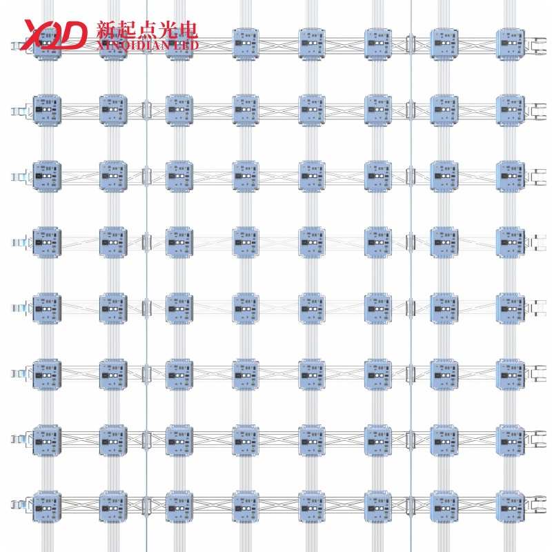 LED户外防水H2020双灯P55全彩柔性透明网格屏新媒体显示亮化屏