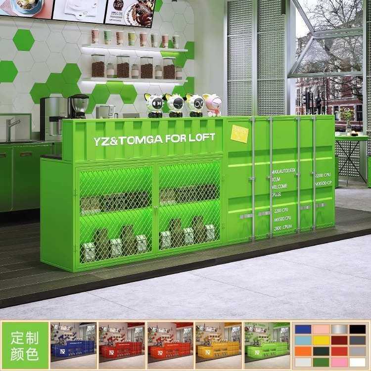 工业风收银台酒吧吧台潮店网红奶茶餐饮店咖啡前台健身房转角柜台