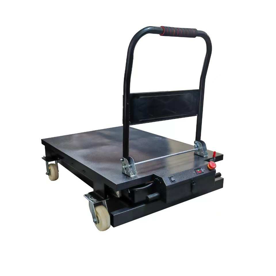 电动随车平板车液压升降平台手推车便携式物流搬运剪叉式折叠推车