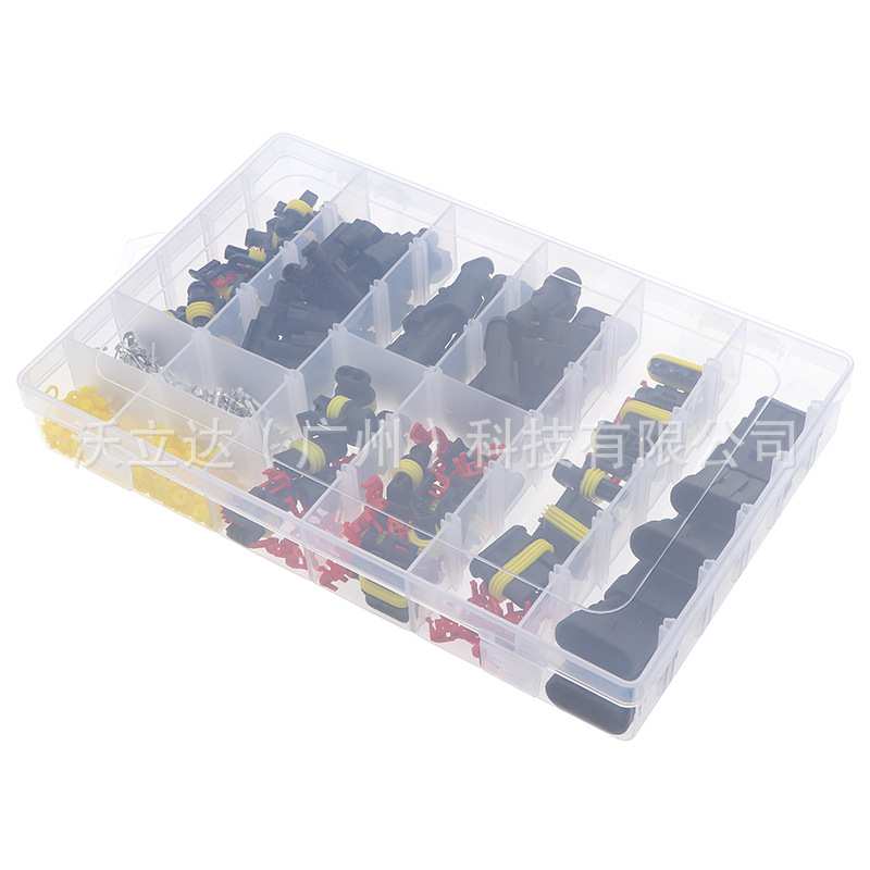 408pcs盒装/33套汽车hid防水连接器组合+压线钳护套红+蓝 SN-48B