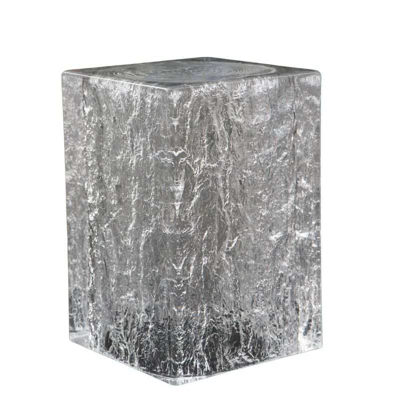 透明树脂方形实木墩子树桩边几亚克力书房茶室茶台茶桌水晶坐凳子