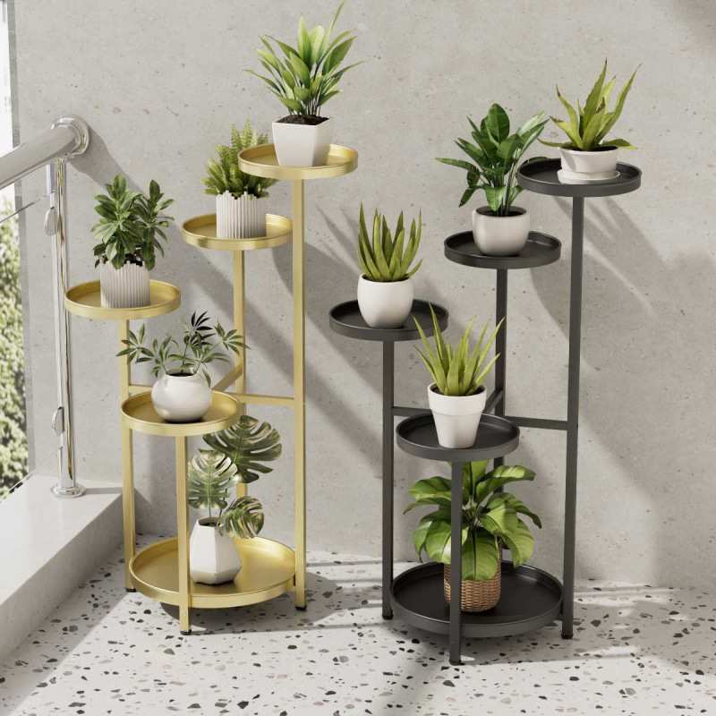 家用创意网红落地式花架室内轻奢铁艺装饰置物架阳台家用多层花盆