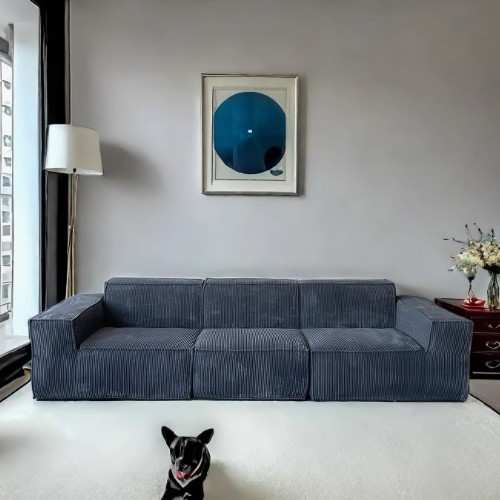 压缩沙发豆腐块真空压缩沙发灯芯绒布艺沙发全海绵高回弹拼色沙发